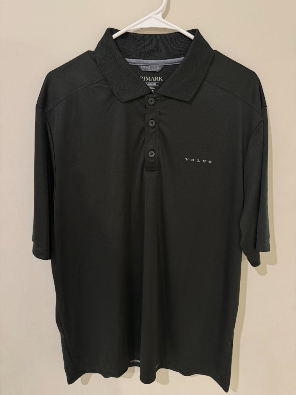 Men's Volvo Black Polo Shirt Short Sleeve 3 Button Collared Automotive